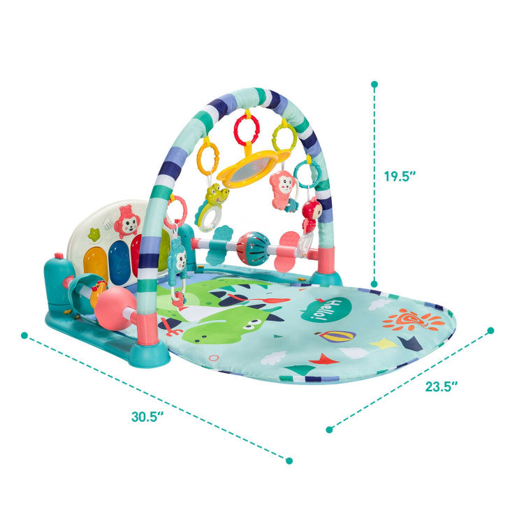 Baby Kick and Play Gym Mat Activity Center with Detachable Piano for Bedroom