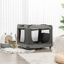 Portable Folding Cat Carrier with 4 Lockable Wheels