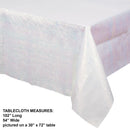 Way to Celebrate! Iridescent White 54 inches x 102 inches Plastic Tablecloth, 1 Count