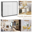 63" TV Stand Media Entertainment Center Console w/ Pop-up Door & Open Shelves