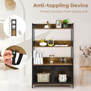 3-Tier Baker’s Rack Industrial Kitchen Microwave Oven Stand w/Storage Cabinet