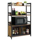 3-Tier Baker’s Rack Industrial Kitchen Microwave Oven Stand w/Storage Cabinet