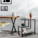 3 Tier Side Table with Casters Mobile End Table Storage for Living Room, Bedroom