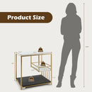 3-Tier Sofa Side Table with Open Storage Shelf Modern Buffet for Living Room