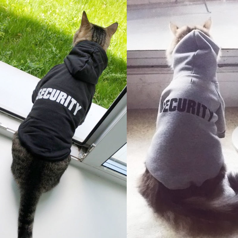 Security Cat Clothes Pet Cat Coats Jacket Hoodies