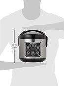 Digital Cool-Touch Rice Grain Cooker and Food Steamer, Stainless, Silver