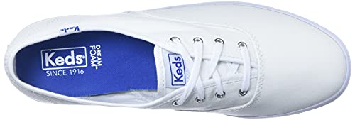 Keds womens Champion Canvas Sneaker, White, 8.5 US