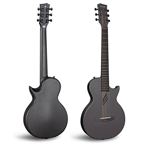 Carbon Fiber Acoustic Guitar 1/2 Size Beginner Adult Travel Acustica Guitarra w/Starter Bundle Kit