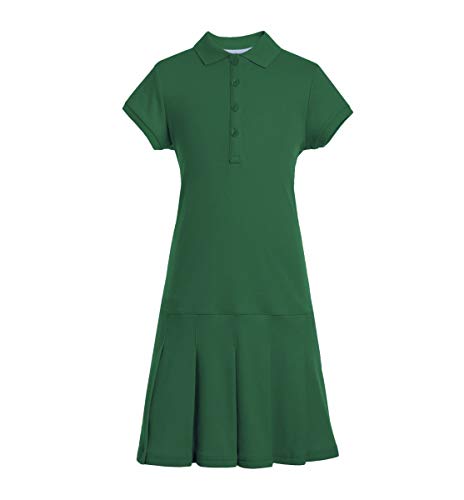 Big Short Sleeve Girls Interlock Polo Dress, Kids School Uniform Clothes