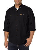 Men's Logger Twill Long Sleeve Workshirt, Black, Medium