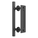 Heavy Duty 12" Pull and Flush Barn Door Handle Set, Large Rustic Two-Side Design,