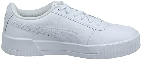 PUMA Women's Carina Sneaker, White White Silver, 7 M US