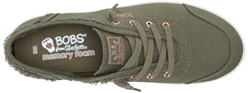 Skechers BOBS Women's 33492W Sneaker, Olive, 5.5 Wide