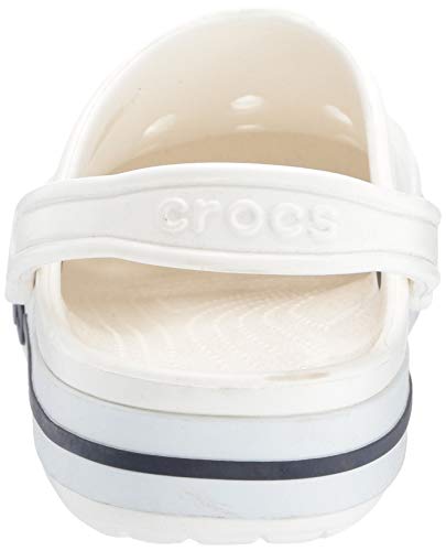 Crocs Unisex-Adult Bayaband Clogs, White/Navy, 6 Men/8 Women