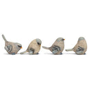 Raz Soft Blue Textured Bird 2 x 2.5 Resin Decorative Tabletop Figurine Set 4