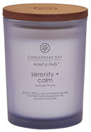 Candle Scented Candle, Serenity + Calm (Lavender Thyme), Medium Jar