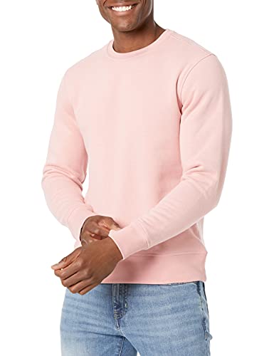 Amazon Essentials Men's Fleece Crewneck Sweatshirt, Pink, Large