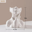 Ceramic Face Vases,White Flower Vases for Decor, 4.3" W x 5" H Modern Vase