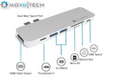 NOV8Tech USB C Hub HDMI Multiport 7in2 Adapter Dongle for Silver MacBook Air