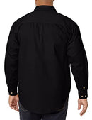 Men's Logger Twill Long Sleeve Workshirt, Black, Medium