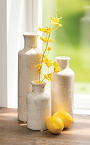 Sullivans Ceramic Vase Set - 3 Small Vases, Rustic Home Decor, Modern Farmhouse; Ideal Shelf Décor, Table Décor, Bookshelf, Mantle, Entryway- Distressed White (CM2333)
