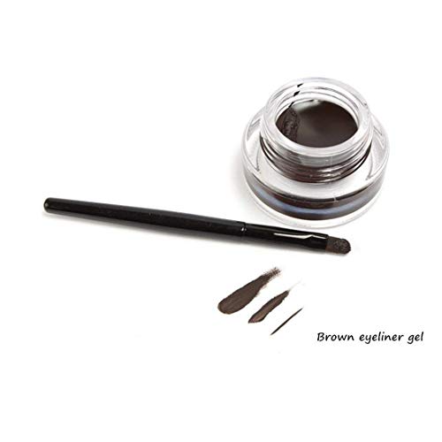 2 in 1 Black and Brown Gel Eyeliner Set Water Proof,2 Pieces Eye Makeup Brushes