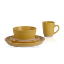 Stone Lain Jules Stoneware 32-piece Round Dinnerware Set, Yellow