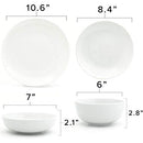Essential Collection Porcelain Dinnerware and Serveware, 16 Piece Set, Service for 4