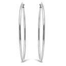 Amazon Essentials Stainless Steel Rounded Tube Hoop Earrings (50mm)