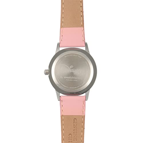 Minnie Mouse Time Teacher Stainless Steel Watch with Pink Leather Band