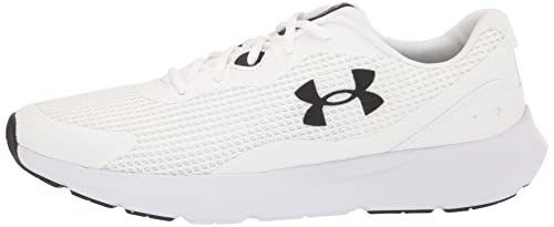 Under Armour Men's Surge 3 Road Running Shoe, White (100)/Black, 11