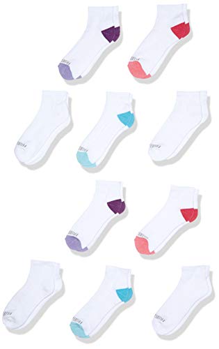 Girl's Big Everyday Essential Soft Cushion Socks, White, Large (Shoe Size: 4-10)