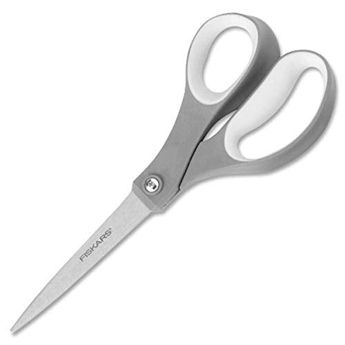 Fiskars 01-004761J Softgrip Scissors Straight Stainless Steel, 8 Inch,Gray