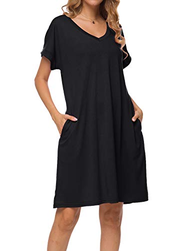 Womens Summer Short Sleeve Casual Short Dress