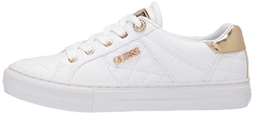 GUESS Women's LOVEN Sneaker, White, 7