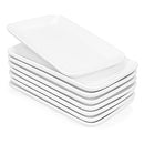Set of 8 Pieces 8 Inch Rectangular Porcelain Platters Dessert, Appetizer, Salad Plates