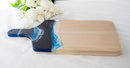 Ocean Theme Wood Cutting Board with handle or Cheese Serving Board Party Tray Coastal Decor