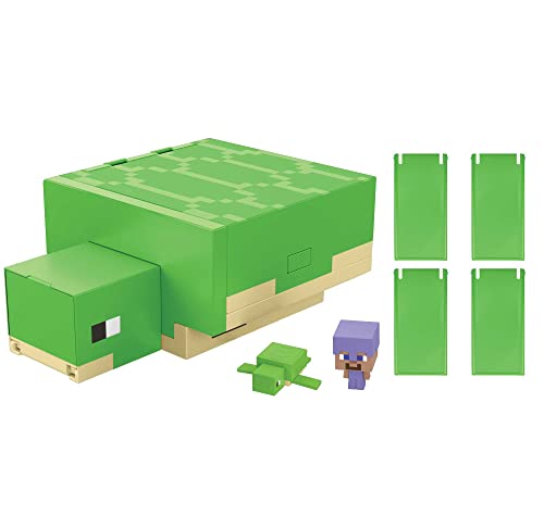 Minecraft Transforming Turtle Hideout, Authentic Pixelated Video-Game Role Play