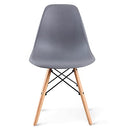 Shell Chair with Wood Legs for Kitchen, Dining, Living Room - Set of 4, Gray