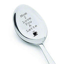 Mom I love you a latte with"cup" sign engraved on spoon - gifts for mom