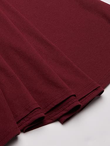Girls' Big Short Sleeve Solid Knit Pleat Dress, Rubine, M (7/8)