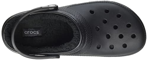 Crocs Unisex-Adult Men's and Women's Classic Lined Clog, Black/Black, 8 Women/6 Men