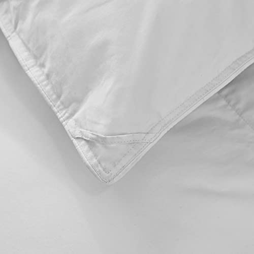 Feather Down Comforter Queen, 100% Cotton Fabric(White,90x90inches)