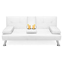Best Choice Products Faux Leather Upholstered Modern Convertible Folding Futon
