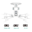 Universal Projector Mount Bracket Low Profile Multiple Adjustment Ceiling, Hold up to 30 lbs. (PM-002-WHT), White
