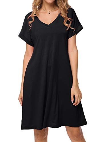 Womens Summer Short Sleeve Casual Short Dress