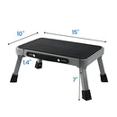 1-Step 330lbs Capacity Folding Metal Step Stool, Portable Step Ladder, Non-Slip, Sturdy