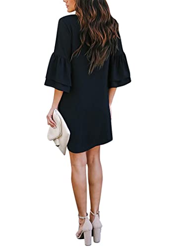 Women's Dress Sweet & Cute V-Neck Bell Sleeve Shift Dress