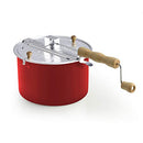 Cook N Home 02699 6-Quart Aluminum Stovetop Popcorn Popper, Red