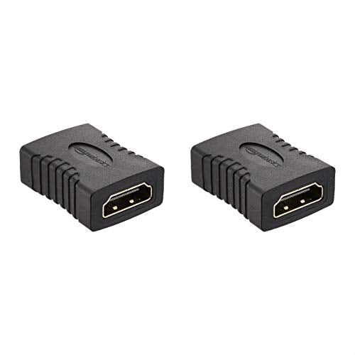 HDMI Female to Female Coupler Adapter (2 Pack), 29 x 22mm, Black